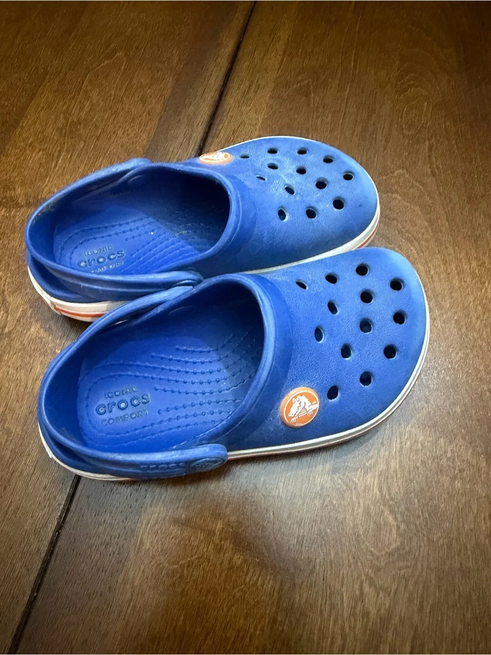 CROCS Kids' Classic Water Clogs - Royal Blue with White Trim